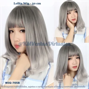 Peluca Gris Mediana (WIG-705B)