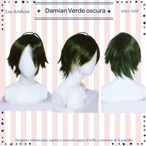 Peluca Damian Verde Corta (WIG-743F) - Image 3