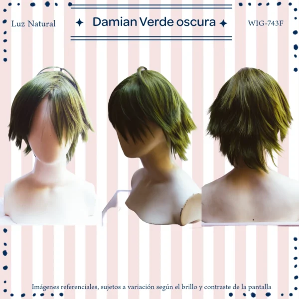 Peluca Damian Verde Corta (WIG-743F) - Image 2