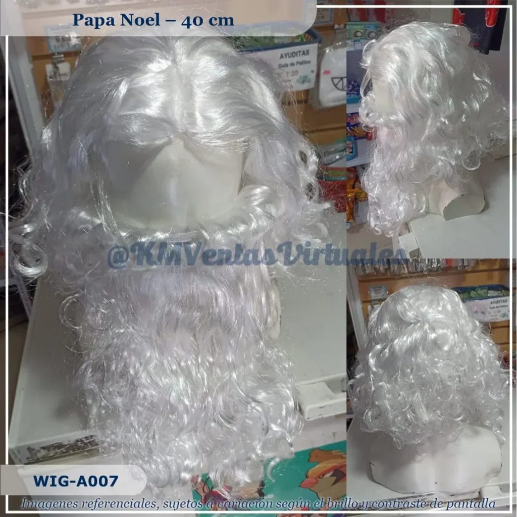 PClasic Santa Brilloso Blanco Corta (WIG-A007)