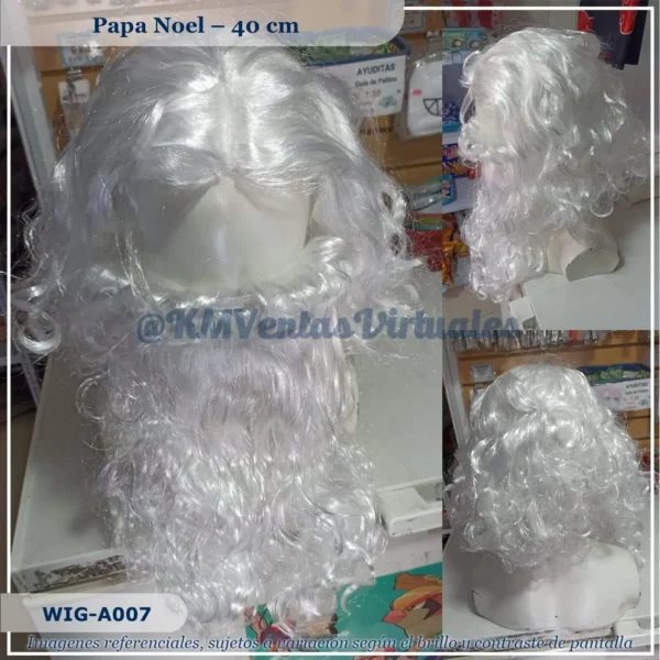 PClasic Santa Brilloso Blanco Corta (WIG-A007)