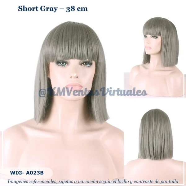 Peluca Gris Corta (WIG-A023B)