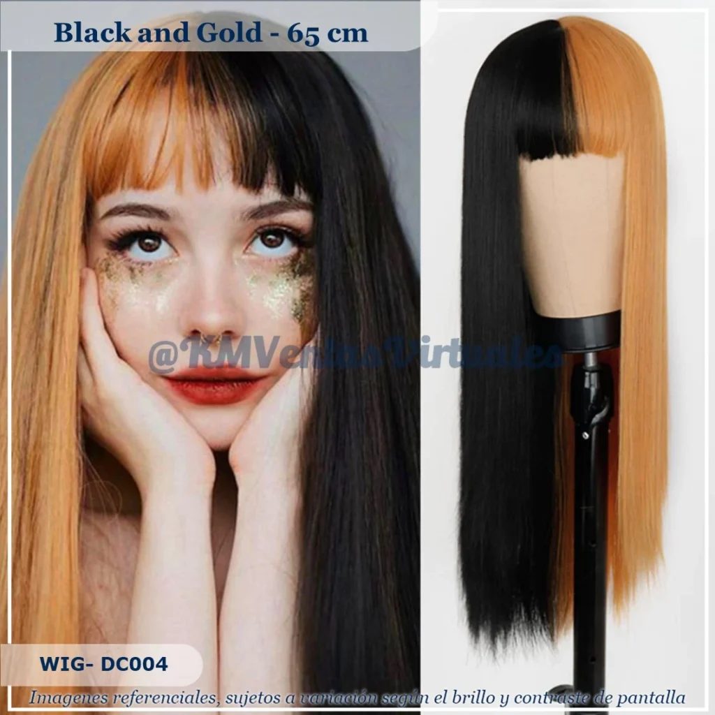 Peluca Lolita Naranja Negro Mixto Mediana (WIG-DC004)