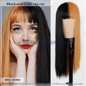 Peluca Lolita Naranja Negro Mixto Mediana (WIG-DC004)