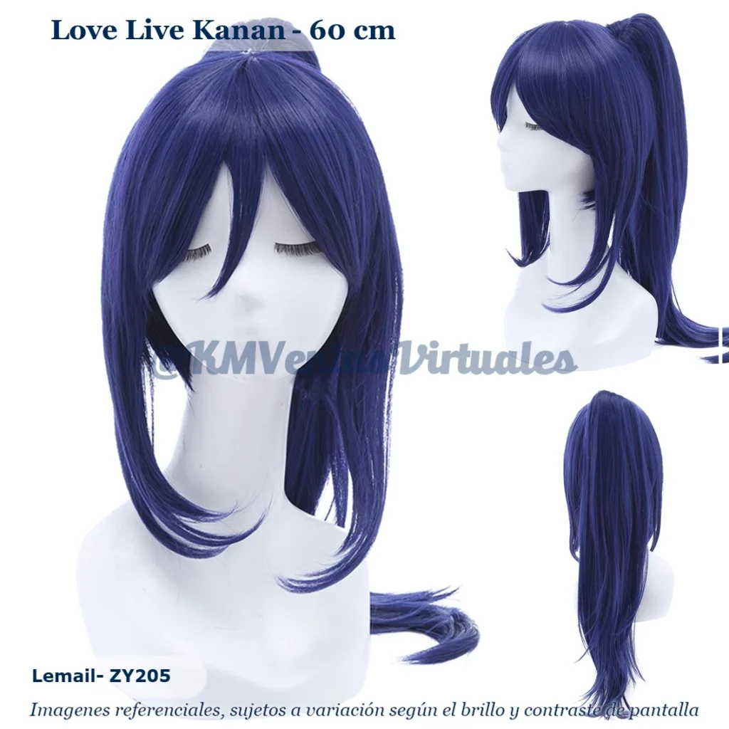 Peluca Kanan Azul Mediana (WIG-ZY205)