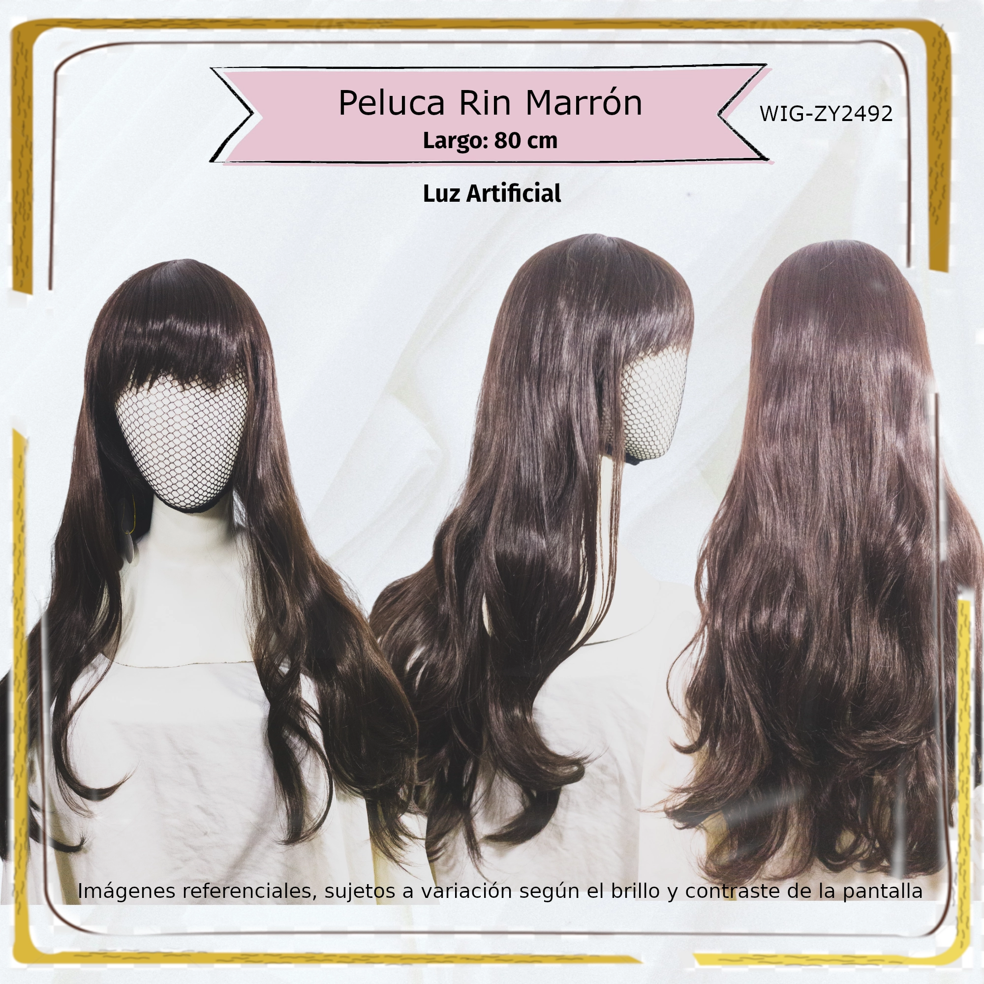 Peluca Rin Marrón Larga (WIG-ZY249) - Image 4