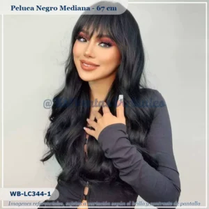 Peluca Negro Mediana (WB-LC344-1)