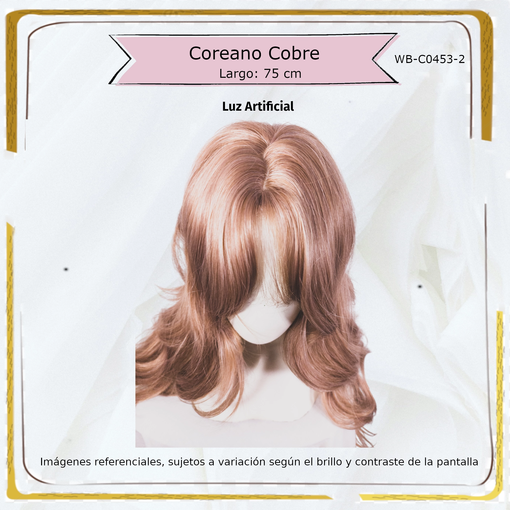 Peluca Estilo Coreano Castaño Mediana (WB-C-0453-2) - Image 6