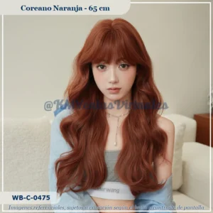 Peluca Estilo Coreano Naranja Mediana (WB-C-0475)