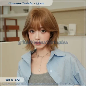 Peluca Estilo Coreano Castaño Corta (WB-D-172)