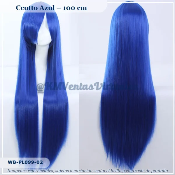 Peluca Azul Larga (WB-PL099-02)