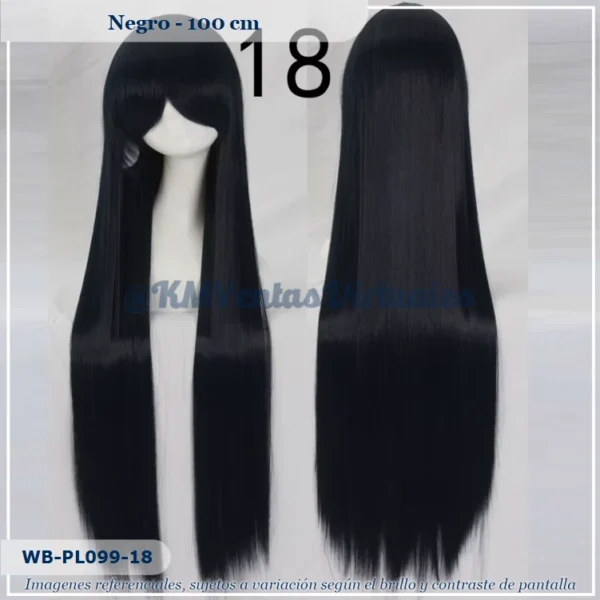 Peluca Negro Larga (WB-PL099-18)