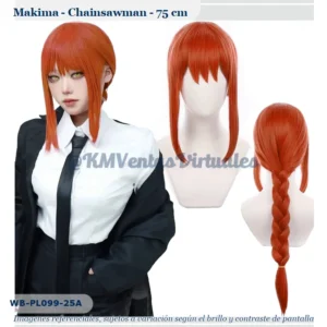 Peluca Makima Naranja Larga (WB-PL099-25A)